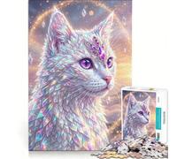 Teenagers 1000 Pieces Puzzle Crystal Gemstone Cat Goddess, Brain Teaser Game, Difficult And Challenge, Deal As Gifts for The Whole Family 38x52cm