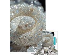 Teenagers 1000 Pieces Puzzle Crystalline Serpent︰ The Diamondback Viper for Birthday, Chrismas For Family Fun Impossible Game for 14+ Puzzle Game Offered (50x75cm)