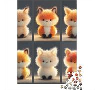 Teenagers 1000 Pieces Puzzle Cute Plush Fox Toys Adult Jigsaw Puzzle DIY Toys Difficult Challenge Gifts for Friends And Family 70x50cm/1000pcs