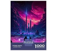 Teenagers 1000 Pieces Puzzle Cyber Love Night City Jigsaws for Adults Brain Teaser Game Difficult Hard Challenging To Complete 70x50cm/1000pcs