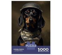 Teenagers 1000 Pieces Puzzle Dachshund Soldier Jigsaws for Adults Brain Teaser Game Difficult Hard Challenging To Complete 52x38cm/1000pcs