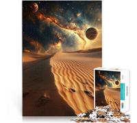 teenagers 1000 Pieces Puzzle Desert Under Cosmic Sky Fun Games 26x38cm for is ideal as a gift for the whole family for and Age 14 Years Up