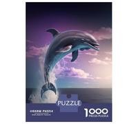 Teenagers 1000 Pieces Puzzle Dolphins Jumping Jigsaws for Adults Brain Teaser Game Difficult Hard Challenging To Complete 52x38cm/1000pcs