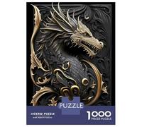 Teenagers 1000 Pieces Puzzle Dragon Monarch Art Deco Jigsaws for Adults Brain Teaser Game Difficult Hard Challenging To Complete 70x50cm/1000pcs