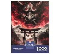 Teenagers 1000 Pieces Puzzle Evil Torii Gate Oni Mask Adult Puzzles Brain Teaser Game Pattern Assembly Gifts for Friends And Family 70x50cm/1000pcs