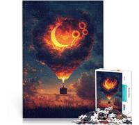teenagers 1000 Pieces Puzzle Fantasy hot air balloon Pädagogisches Familienspiel Wunschliste mit dem Weihnachtsmann75x50cm