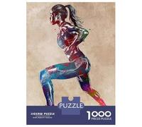 Teenagers 1000 Pieces Puzzle Female Athlete Watercolor Jigsaws for Adults Brain Teaser Game Difficult Hard Challenging To Complete 38x26cm/1000pcs