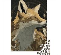 Teenagers 1000 Pieces Puzzle Fox in The Garden Illustration Adult Jigsaw Puzzle DIY Toys Difficult Challenge Gifts for Friends And Family 70x50cm/1000pcs