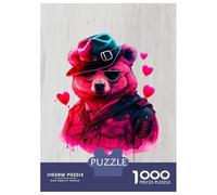 Teenagers 1000 Pieces Puzzle Gangster Style Bear Jigsaws for Adults Brain Teaser Game Difficult Hard Challenging To Complete 52x38cm/1000pcs