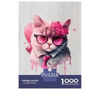 Teenagers 1000 Pieces Puzzle Gangster Style Cat Jigsaws for Adults Brain Teaser Game Difficult Hard Challenging To Complete 38x26cm/1000pcs