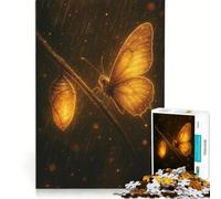 Teenagers 1000 Pieces Puzzle Golden Butterfly And Chrysalis in Rain, Brain Teaser Game, Difficult And Challenge, Deal As Gifts for The Whole Family (38x52cm)