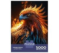 Teenagers 1000 Pieces Puzzle Golden Eagle in Flames Jigsaws for Adults Brain Teaser Game Difficult Hard Challenging To Complete 38x26cm/1000pcs