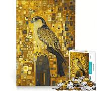 Teenagers 1000 Pieces Puzzle Golden Falcon Gustav Klimt Style, Brain Teaser Game, Difficult And Challenge, Deal As Gifts for The Whole Family (38x26cm)