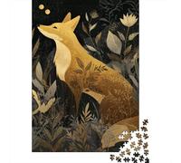 Teenagers 1000 Pieces Puzzle Golden Fox Illustration Adult Jigsaw Puzzle DIY Toys Difficult Challenge Gifts for Friends And Family 70x50cm/1000pcs