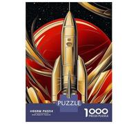 Teenagers 1000 Pieces Puzzle Golden Rocket Launch Jigsaws for Adults Brain Teaser Game Difficult Hard Challenging To Complete 70x50cm/1000pcs