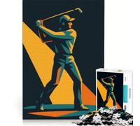 Teenagers 1000 Pieces Puzzle Golf Swing Illustration, Brain Teaser Game, Difficult And Challenge, Deal As Gifts for The Whole Family (50x75cm)