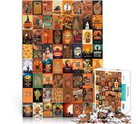 teenagers 1000 Pieces Puzzle Halloween patchwork pumpkin Interesting Stress Reduction 38x52cm Gifts Ideas for 14+