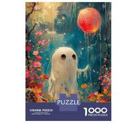 Teenagers 1000 Pieces Puzzle Happy Floral Boho Ghost Jigsaws for Adults Brain Teaser Game Difficult Hard Challenging To Complete 52x38cm/1000pcs