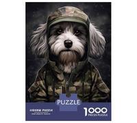 Teenagers 1000 Pieces Puzzle Havanese Camo Jacket Jigsaws for Adults Brain Teaser Game Difficult Hard Challenging To Complete 70x50cm/1000pcs