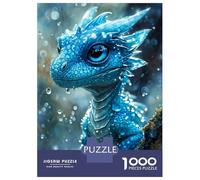 Teenagers 1000 Pieces Puzzle Ice Blue Baby Dragon Jigsaws for Adults Brain Teaser Game Difficult Hard Challenging To Complete 52x38cm/1000pcs