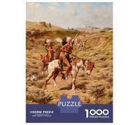 Teenagers 1000 Pieces Puzzle Indians In Battle Jigsaws for Adults Brain Teaser Game Difficult Hard Challenging To Complete 52x38cm/1000pcs