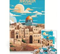 Teenagers 1000 Pieces Puzzle Jerusalem Palestine Design Brain Teaser Game Difficult And Challenge Deal As Gifts for The Whole Family 38x26cm