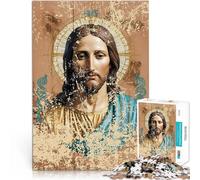 teenagers 1000 Pieces Puzzle Jesus Christ Icon Kintsugi Schwierig und herausfordernd einzigartiges Herausforderungsspiel52x38cm