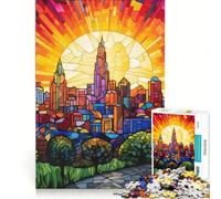 Teenagers 1000 Pieces Puzzle Kansas City Glass Skyline Brain Teaser Game Difficult And Challenge Deal As Gifts for The Whole Family 50x75cm