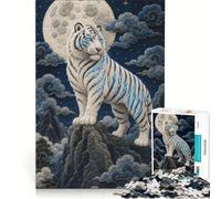 Teenagers 1000 Pieces Puzzle Korean White Tiger Brain Teaser Game Difficult And Challenge Deal As Gifts for The Whole Family 38x26cm