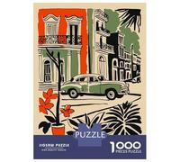 Teenagers 1000 Pieces Puzzle La Habana Vintage Car Adult Puzzles Brain Teaser Game Pattern Assembly Gifts for Friends And Family 70x50cm/1000pcs