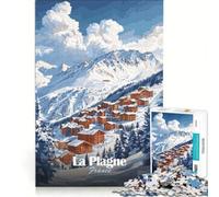 Teenagers 1000 Pieces Puzzle La Plagne Ski Resort Brain Teaser Game Difficult And Challenge Deal As Gifts for The Whole Family 38x26cm