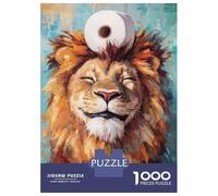 Teenagers 1000 Pieces Puzzle Lion with Toilet Paper Jigsaws for Adults Brain Teaser Game Difficult Hard Challenging To Complete 70x50cm/1000pcs