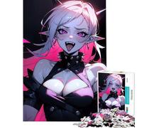 Teenagers 1000 Pieces Puzzle Mad Vampire Anime Girl Hands-on Game for Educational Game Challenge Toy Gifts for Women Men Home Decoration (Size 38x52cm)