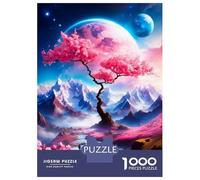 Teenagers 1000 Pieces Puzzle Magic Pink Tree Jigsaws for Adults Brain Teaser Game Difficult Hard Challenging To Complete 52x38cm/1000pcs