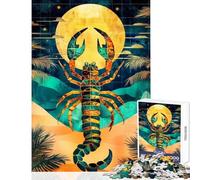 Teenagers 1000 Pieces Puzzle Midnight Scorpion Desert Aura Art Impossible Game Enhance Memory Home Decoration Toys Birthday Present,Travel Gifts, (38X26cm)