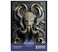Teenagers 1000 Pieces Puzzle Monster Cthulhu Art Deco Jigsaws for Adults Brain Teaser Game Difficult Hard Challenging To Complete 38x26cm/1000pcs