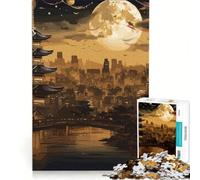 Teenagers 1000 Pieces Puzzle Moon Japanese Landscape Relax Games Decompressing Intellectual Unique Birthday And Gifts 38x26cm