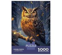 Teenagers 1000 Pieces Puzzle Mystic Owl in Winter Forest Adult Puzzles Brain Teaser Game Pattern Assembly Gifts for Friends And Family 38x26cm/1000pcs