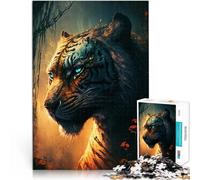 teenagers 1000 Pieces Puzzle Mythical Forest Tiger Challenging Game and Family Play is ideal as a gift for the whole family 26x38cm