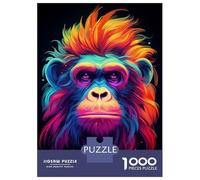 Teenagers 1000 Pieces Puzzle Neon Ape Jigsaws for Adults Brain Teaser Game Difficult Hard Challenging To Complete 52x38cm/1000pcs
