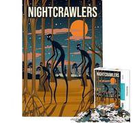 Teenagers 1000 Pieces Puzzle Nightcrawlers Cryptid Cryptozoology Art Hands-on Game for Educational Game Challenge Toy Gifts for Women Men Home Decoration (Size 38x52cm)