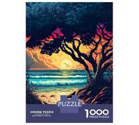 Teenagers 1000 Pieces Puzzle Orange Sunset Oilpainting Adult Puzzles Brain Teaser Game Pattern Assembly Gifts for Friends And Family 38x26cm/1000pcs