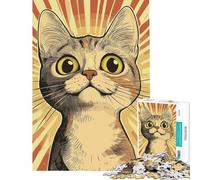 Teenagers 1000 Pieces Puzzle Original Surprised Cat Poster Educational Challenge Wall Decoration Relax Games Suitable for People Aged 14 And Above (38x26cm)
