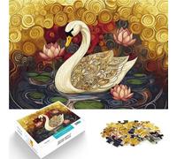 teenagers 1000 Pieces Puzzle Original Swan with Lotus Educational Stress Relief Toy for is ideal as a gift for the whole family 50x70cm