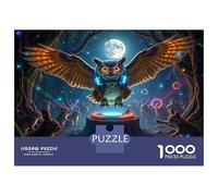 Teenagers 1000 Pieces Puzzle Owl DJ in The Woods Jigsaws for Adults Brain Teaser Game Difficult Hard Challenging To Complete 70x50cm/1000pcs