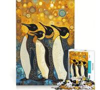 Teenagers 1000 Pieces Puzzle Penguins Side by Side, Brain Teaser Game, Difficult And Challenge, Deal As Gifts for The Whole Family 38x26cm