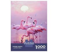 Teenagers 1000 Pieces Puzzle Pink Flamingos at Dawn-1 Adult Puzzles Brain Teaser Game Pattern Assembly Gifts for Friends And Family 52x38cm/1000pcs