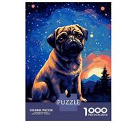 Teenagers 1000 Pieces Puzzle Pug Magical Pixel Art Jigsaws for Adults Brain Teaser Game Difficult Hard Challenging To Complete 70x50cm/1000pcs