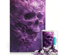 Teenagers 1000 Pieces Puzzle Purple Skull Cloud Brain Teaser Game Difficult And Challenge Deal As Gifts for The Whole Family 50x75cm