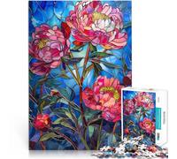 teenagers 1000 Pieces Puzzle Radiant Peonies Lernspiel-Herausforderungsspielzeug Lernspiel für Geburtstag, Weihnachten52x38cm